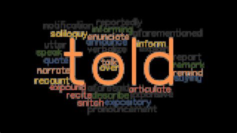 tolybd|another word for told.